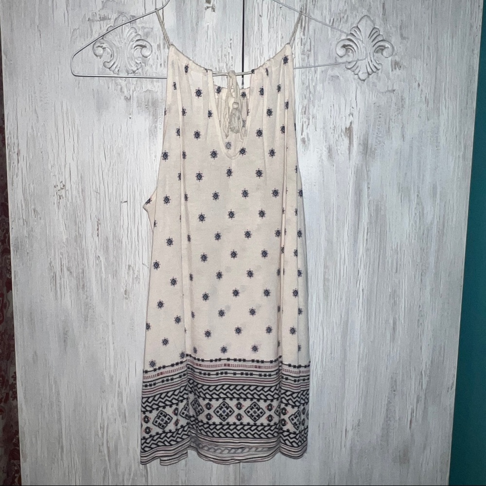 Old Navy halter summer boho flowy tank with tassel ties